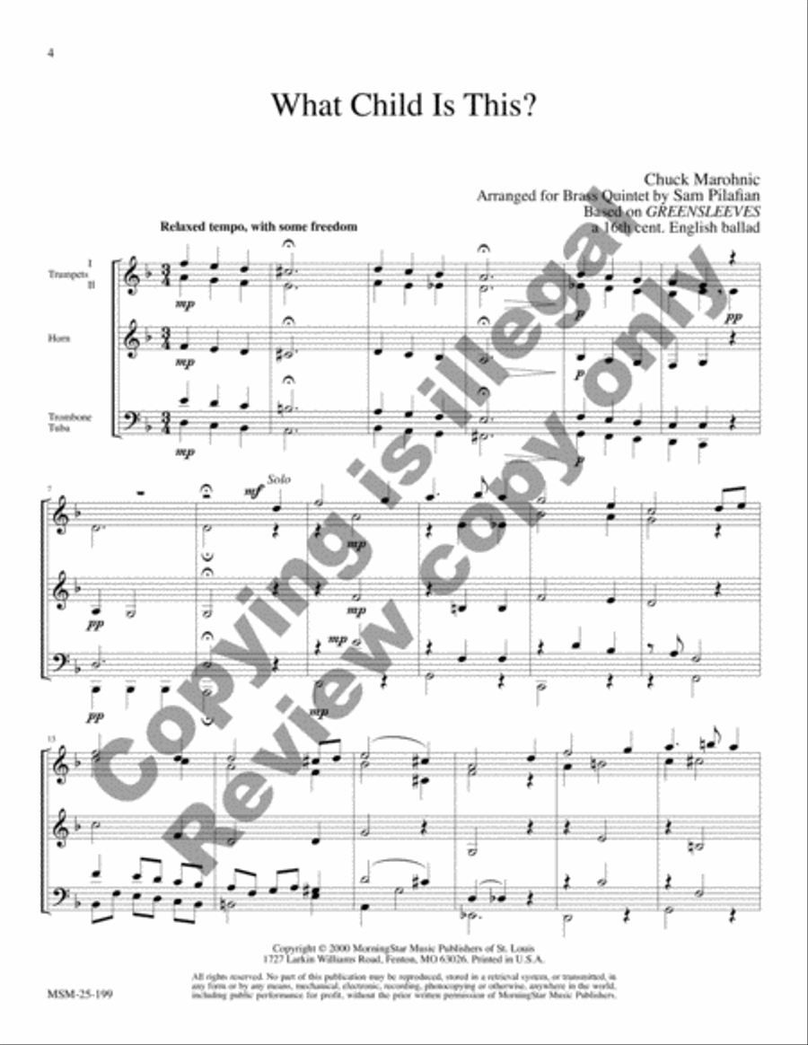 Christmas Jazz for Brass Quintet, Set 2 image number null