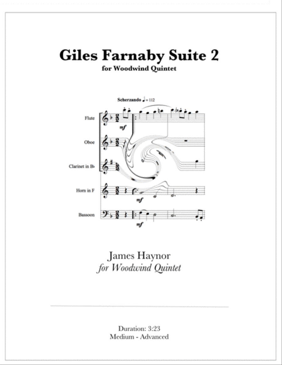 Giles Farnaby Suite 2 for Woodwind Quintet Woodwind Quintet scores gallery preview page 1