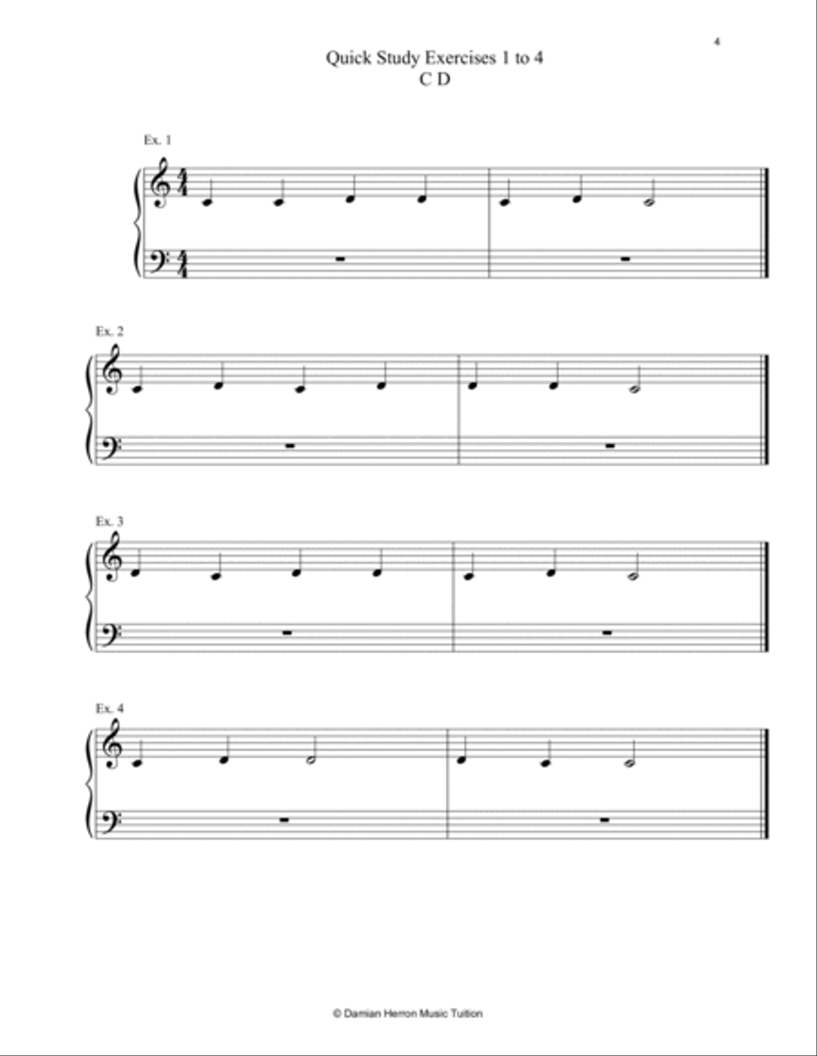 Piano Quick Study Exercises for Early Beginner Level 1 Piano Method scores gallery preview page 5