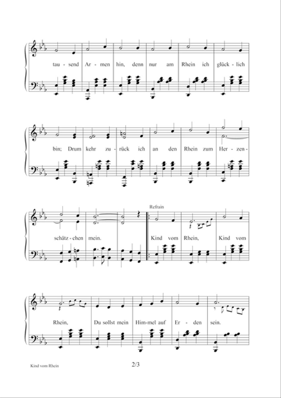 Kind vom Rhein Piano, Vocal, Guitar scores gallery preview page 4