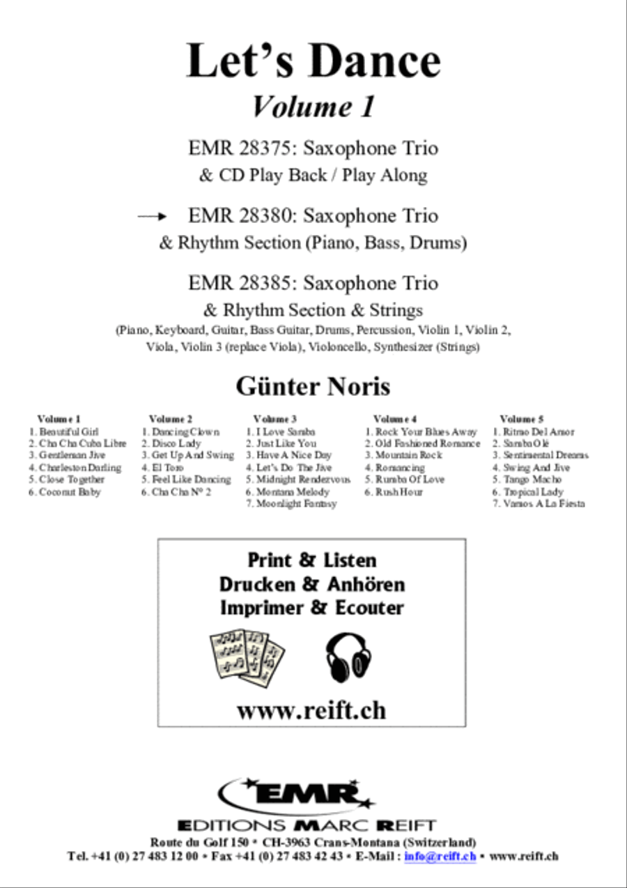 Let's Dance Volume 1 Saxophone Ensemble scores gallery preview page 2