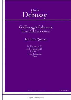 Golliwogg'sCakewalk from Children's Corner for BrassQuintet
