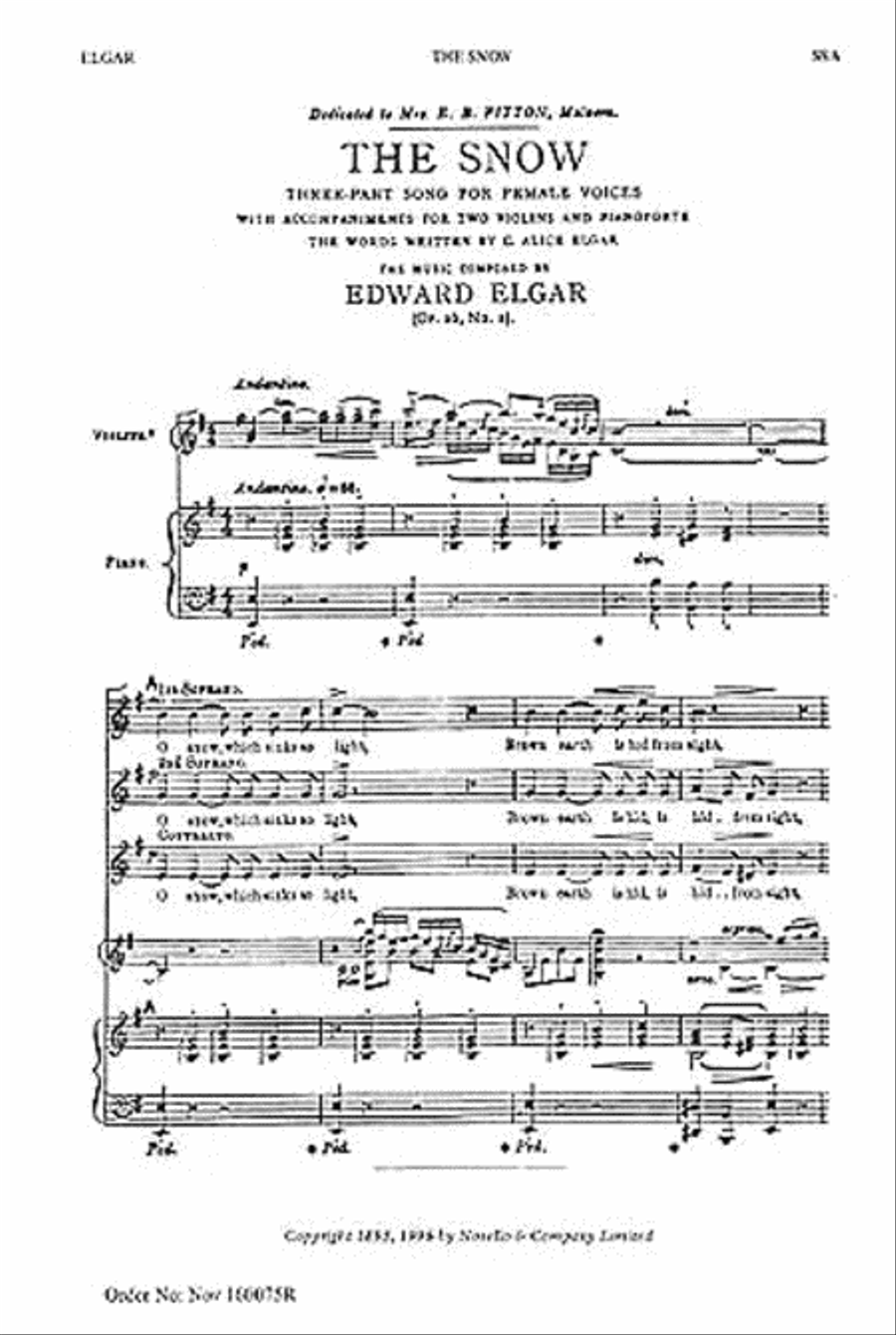 The Snow: Op. 26, No.1 SSA scores gallery preview page 1