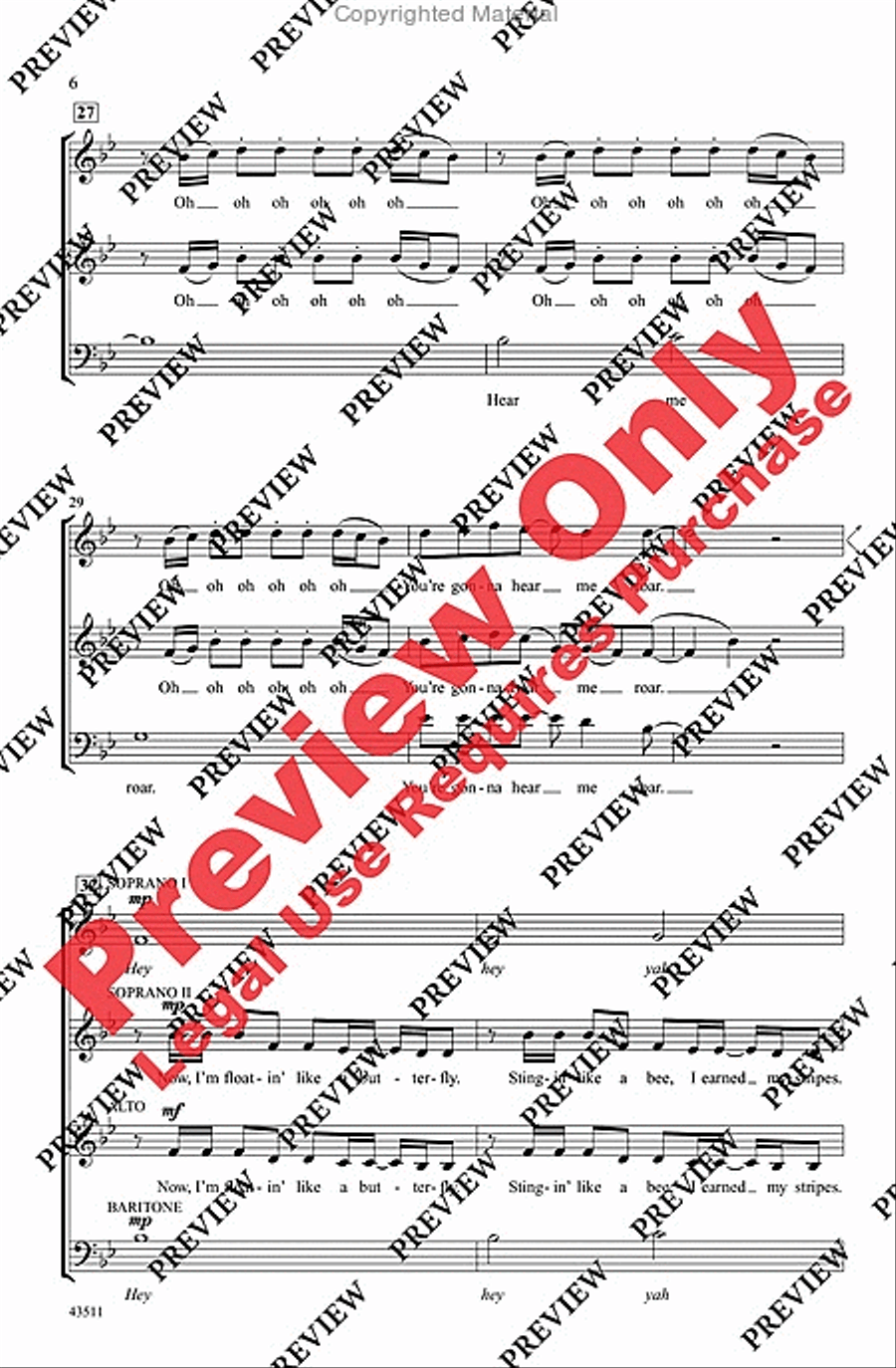 Roar Roar 3-Part scores gallery preview page 6