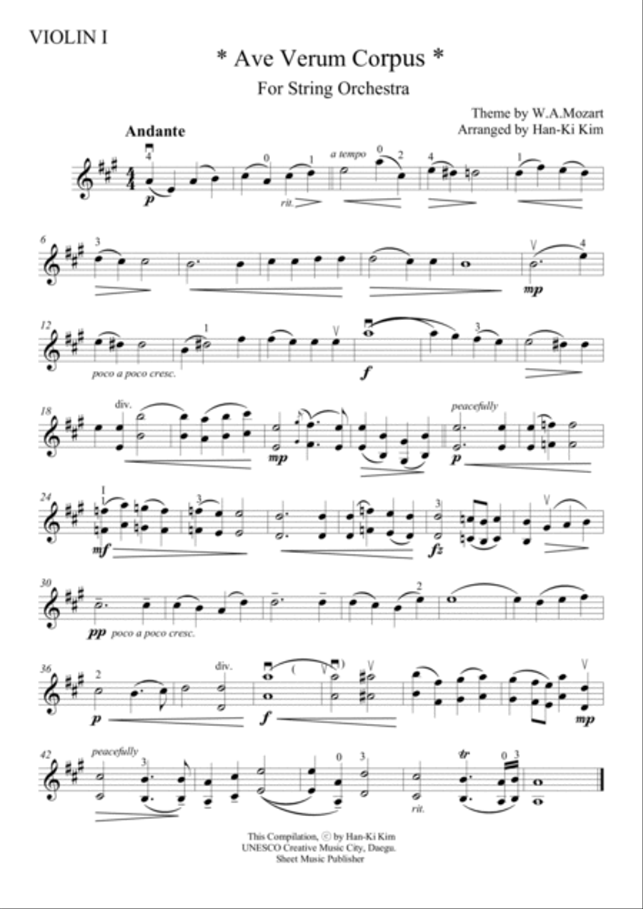 Ave Verum Corpus - For String Orchestra String Orchestra scores gallery preview page 5