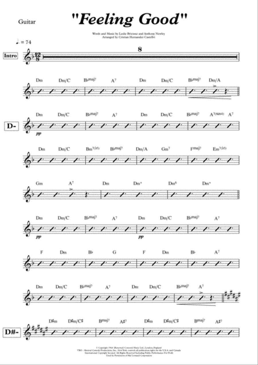 Feeling Good Electric Guitar scores gallery preview page 1