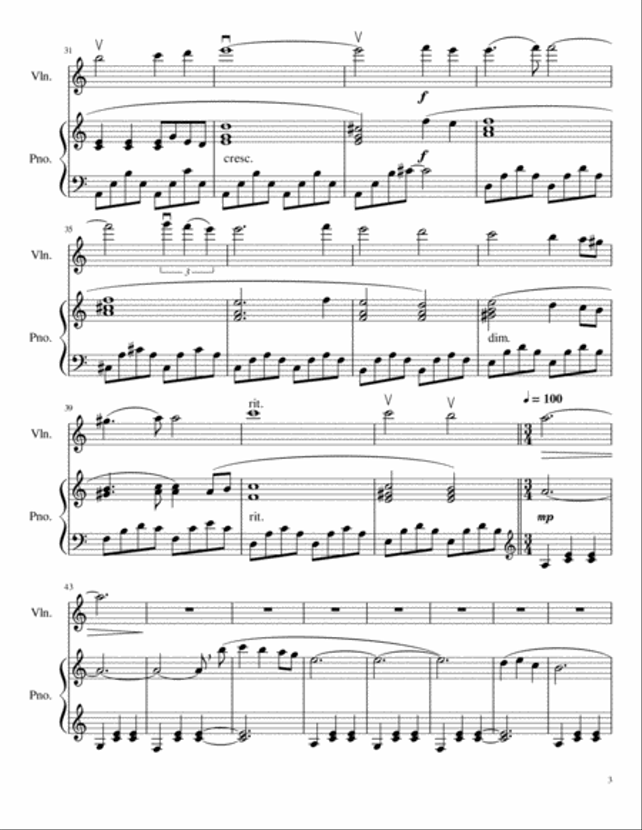 Autumn Romance for Violin and Piano Violin scores gallery preview page 4