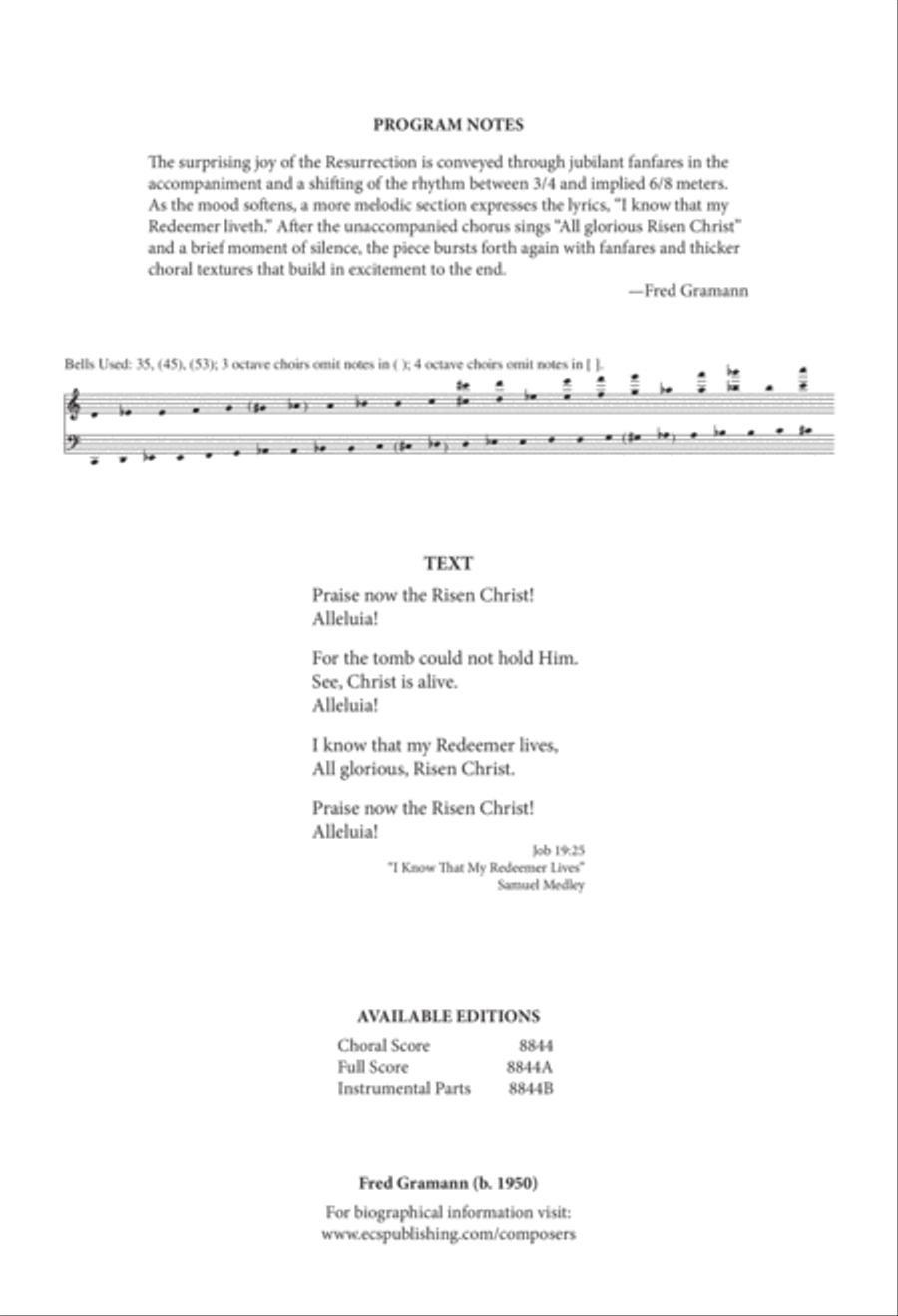 Praise Now the Risen Christ SSATB scores gallery preview page 1