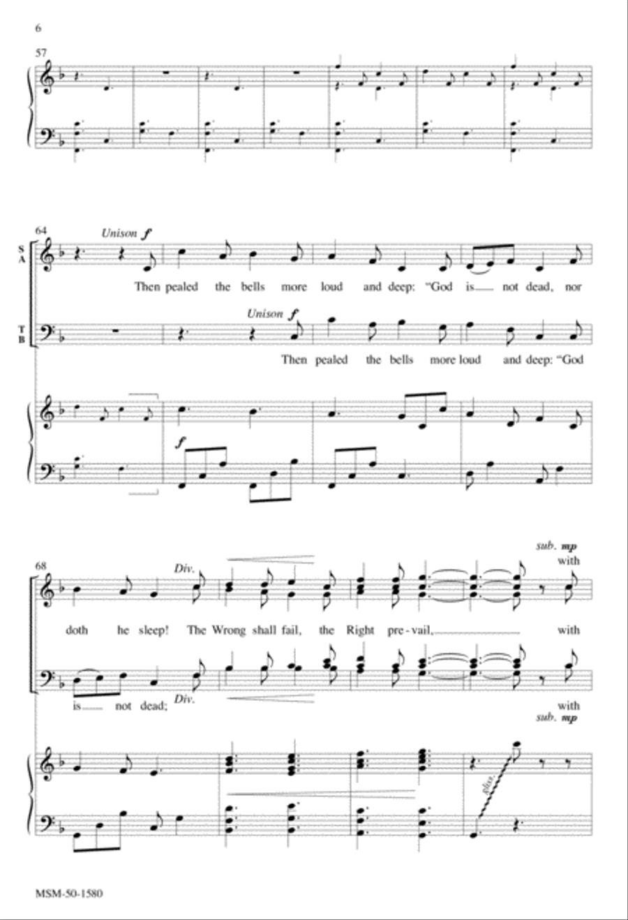 I Heard the Bells on Christmas Day 4-Part scores gallery preview page 6