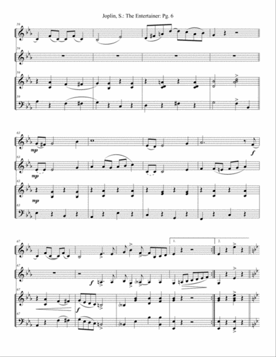 The Entertainer The Entertainer Brass Ensemble scores gallery preview page 6