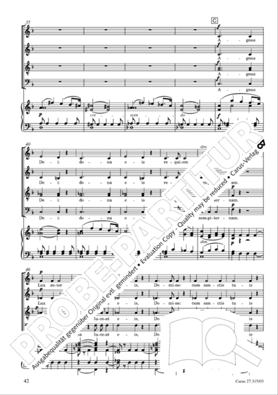 Requiem in C major 4-Part scores gallery preview page 43