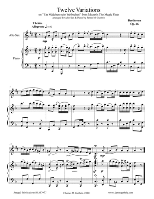 Beethoven: 12 Variations Op. 66 for Alto Sax & Piano