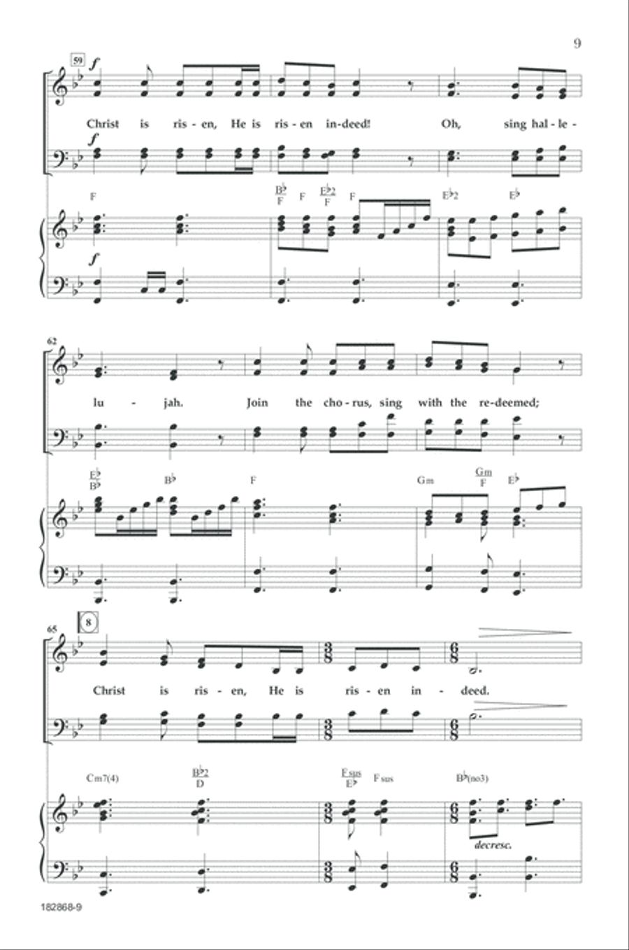 Christ Is Risen (He Is Risen Indeed) 4-Part scores gallery preview page 8