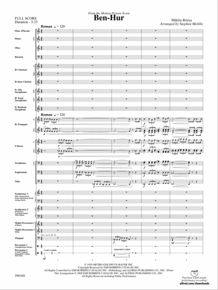 Ben-Hur: Score Ben-Hur: Score Concert Band scores gallery preview page 3
