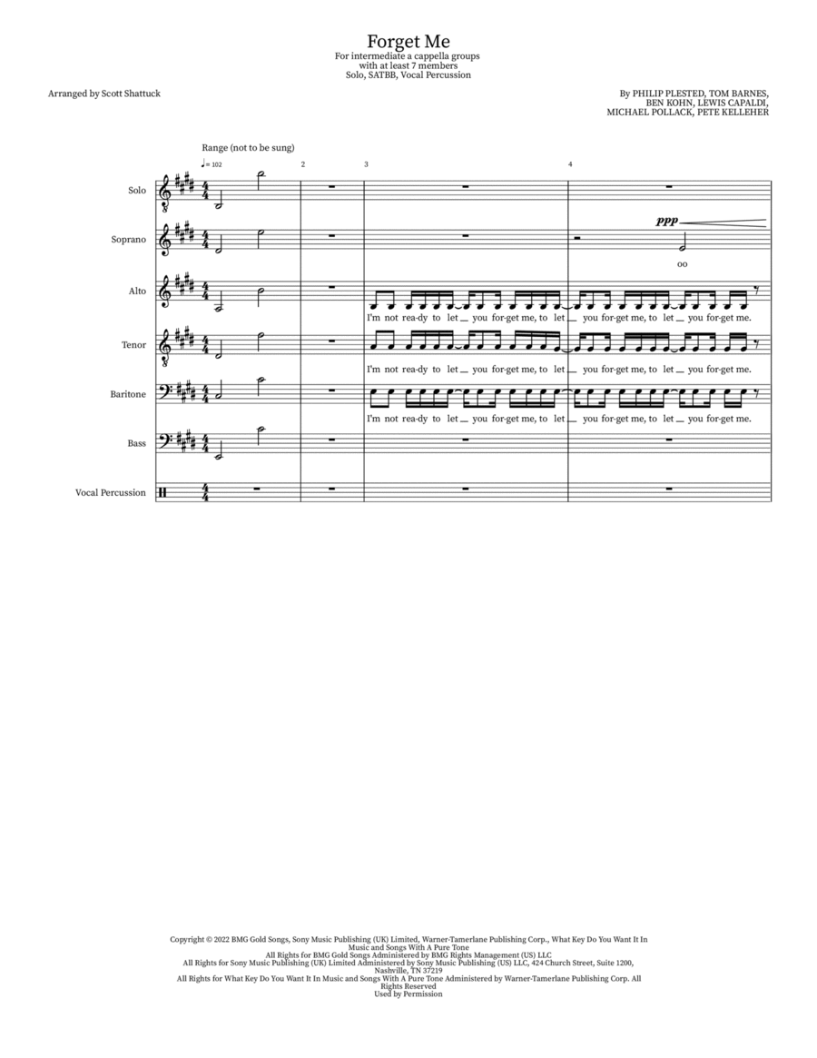 Forget Me Forget Me Choir scores gallery preview page 1
