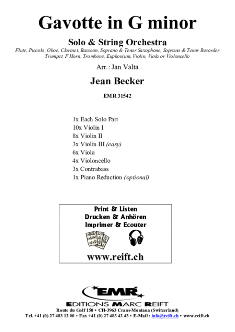 Gavotte in G minor String Orchestra scores gallery preview page 2