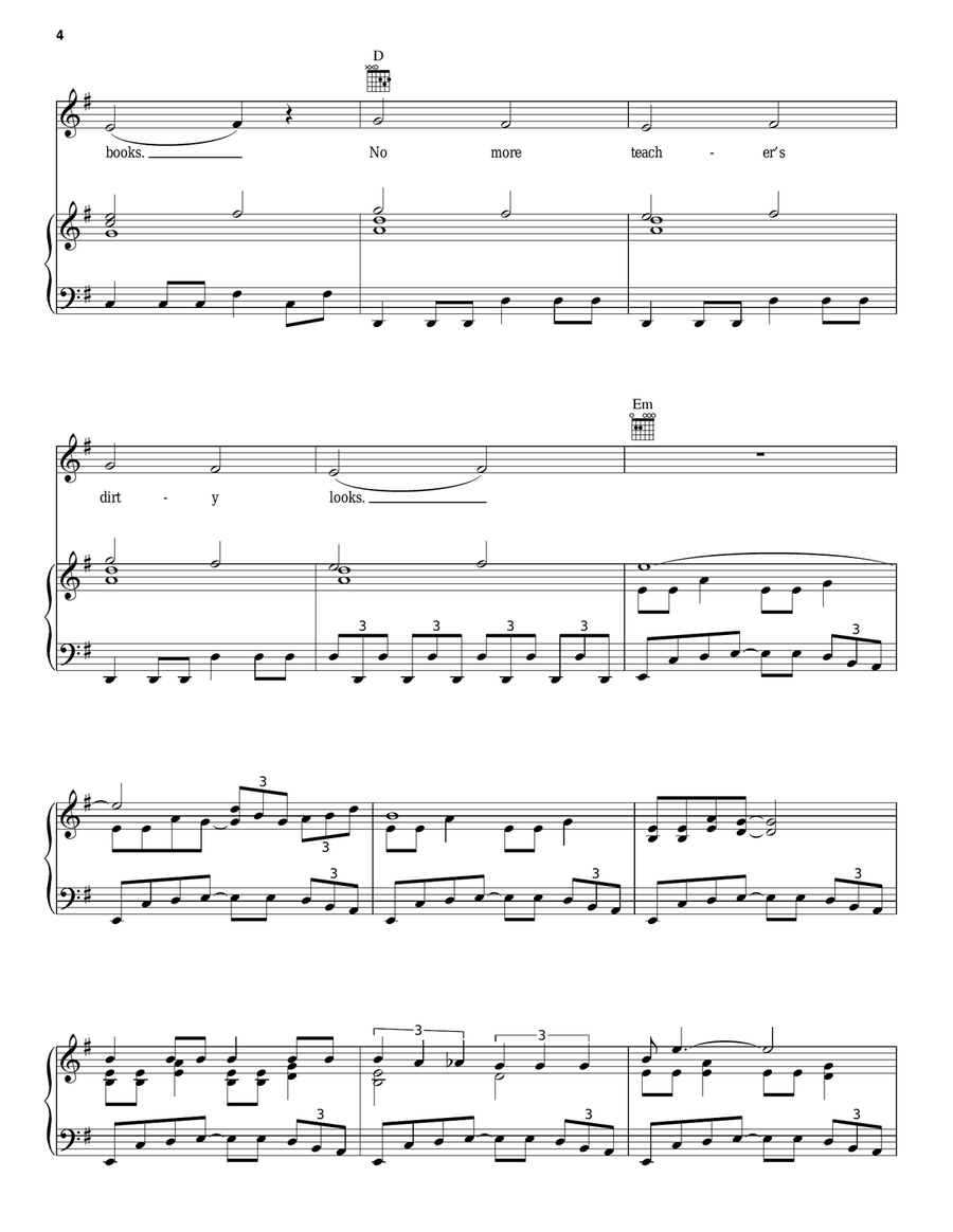 School's Out Piano, Vocal, Guitar scores gallery preview page 4