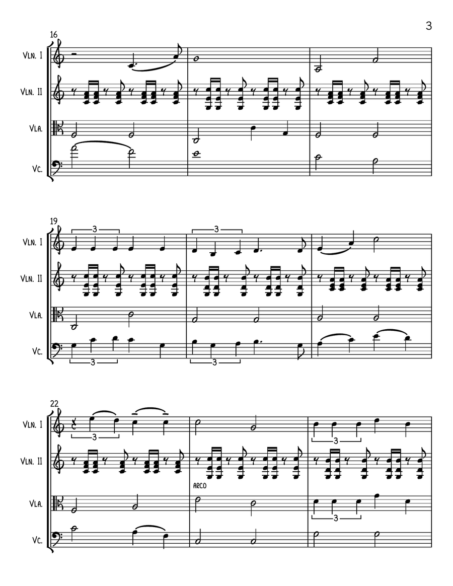 Over The Rainbow (from The Wizard Of Oz) String Quartet scores gallery preview page 3