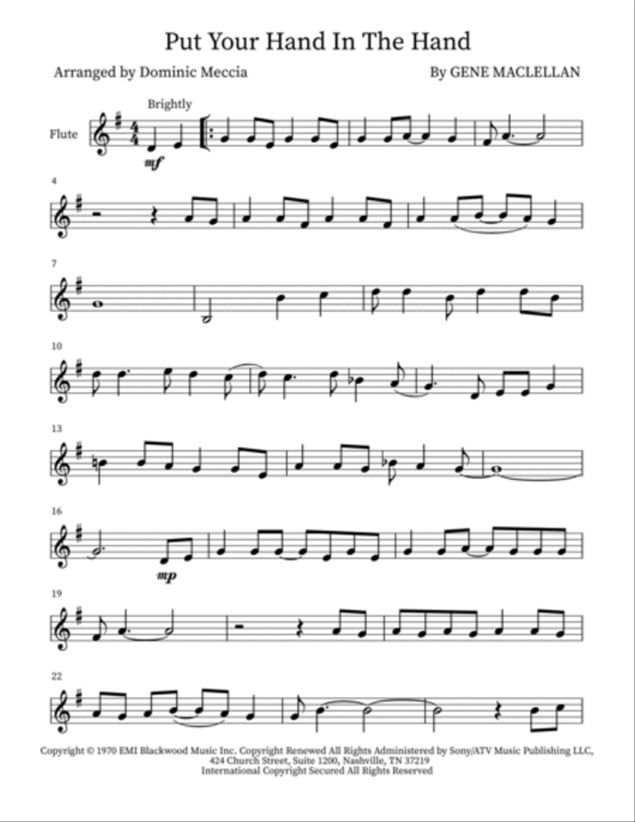 Put Your Hand In The Hand Small Ensemble scores gallery preview page 6