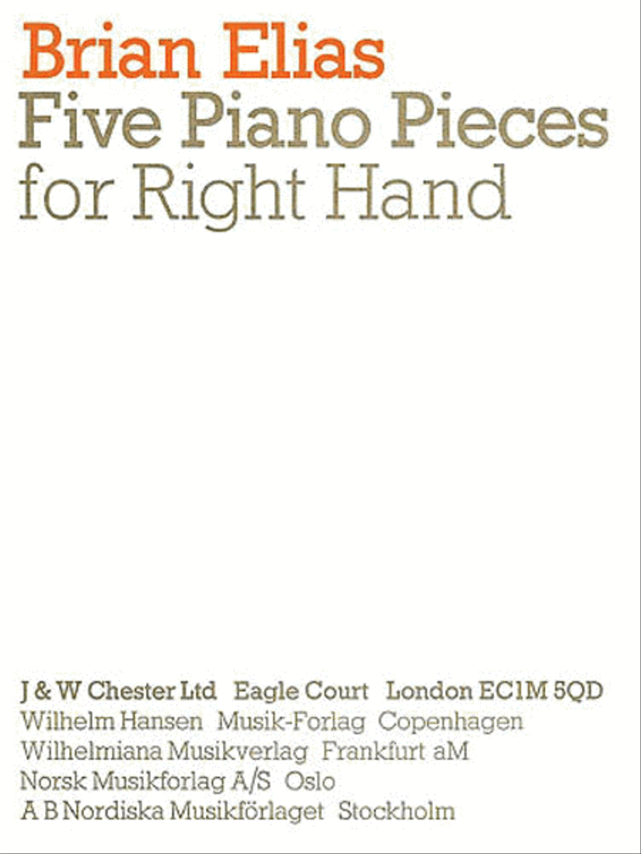 Five Piano Pieces for Right Hand Piano Solo scores gallery preview page 1