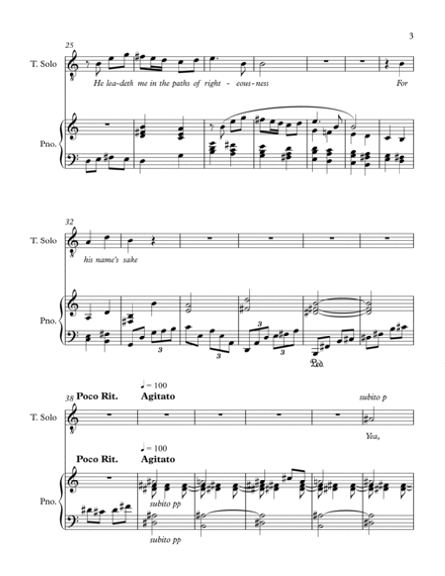 Psalm 23 Tenor Voice scores gallery preview page 3