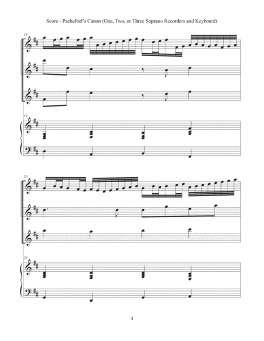 Canon (Soprano Recorder and Keyboard) Bassoon scores gallery preview page 5