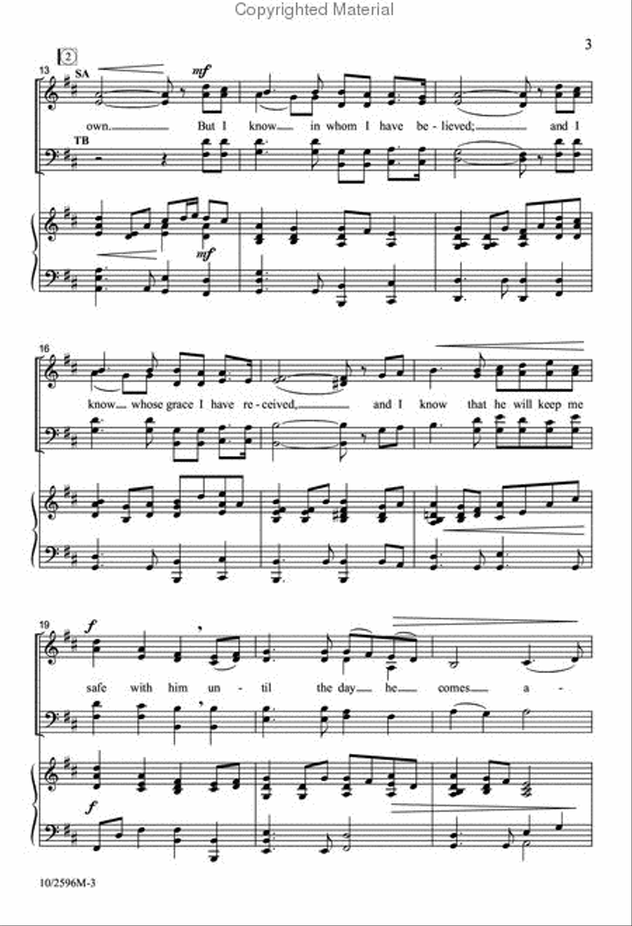 I Know in Whom I Have Believed 4-Part scores gallery preview page 3