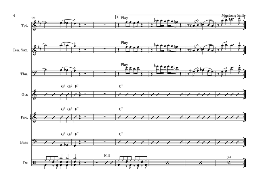 Mustang Sally Mustang Sally Small Ensemble scores gallery preview page 4