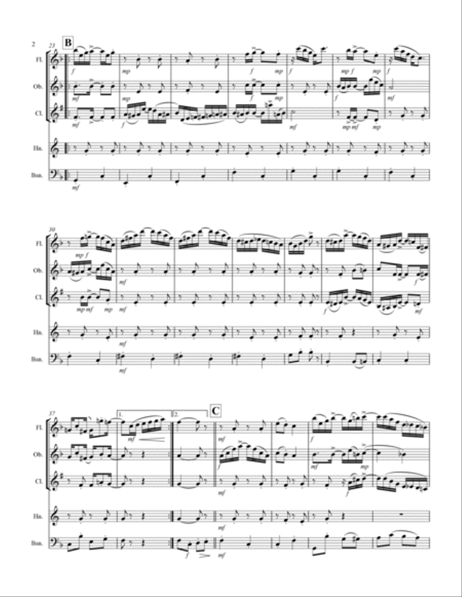 Joplin - “Something Doing” (for Woodwind Quintet) Woodwind Quintet scores gallery preview page 3