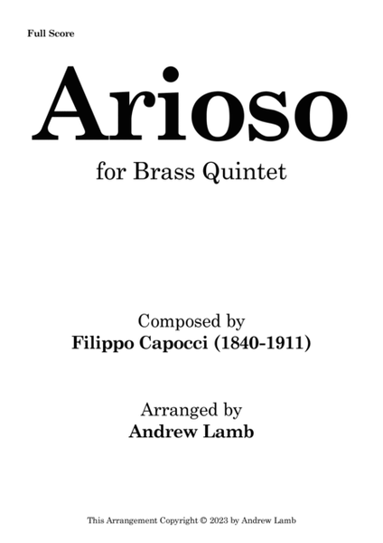 Arioso No. 1 (by Filippo Capocci, arr. for Brass Quintet) image number null