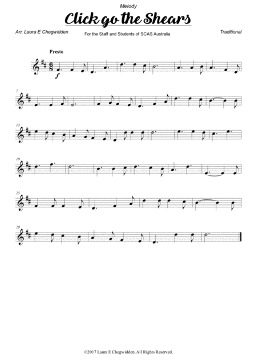 Click go the Shears for Beginner String Orchestra String Orchestra scores gallery preview page 6