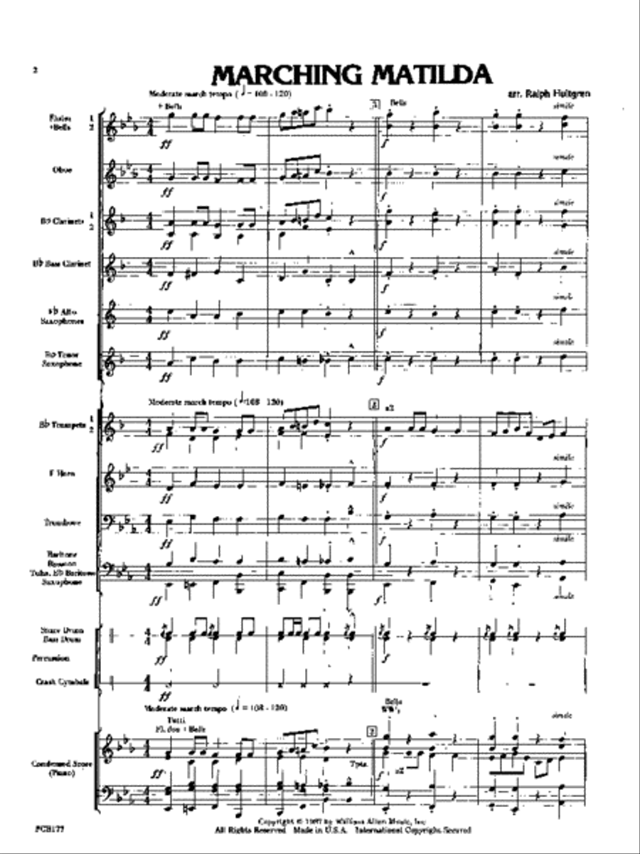 Marching Matilda Marching Matilda Concert Band scores gallery preview page 2