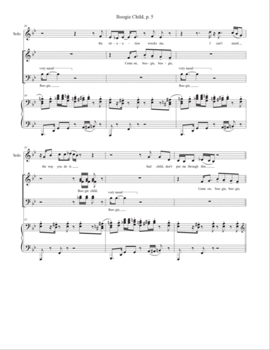 Boogie Child 4-Part scores gallery preview page 5