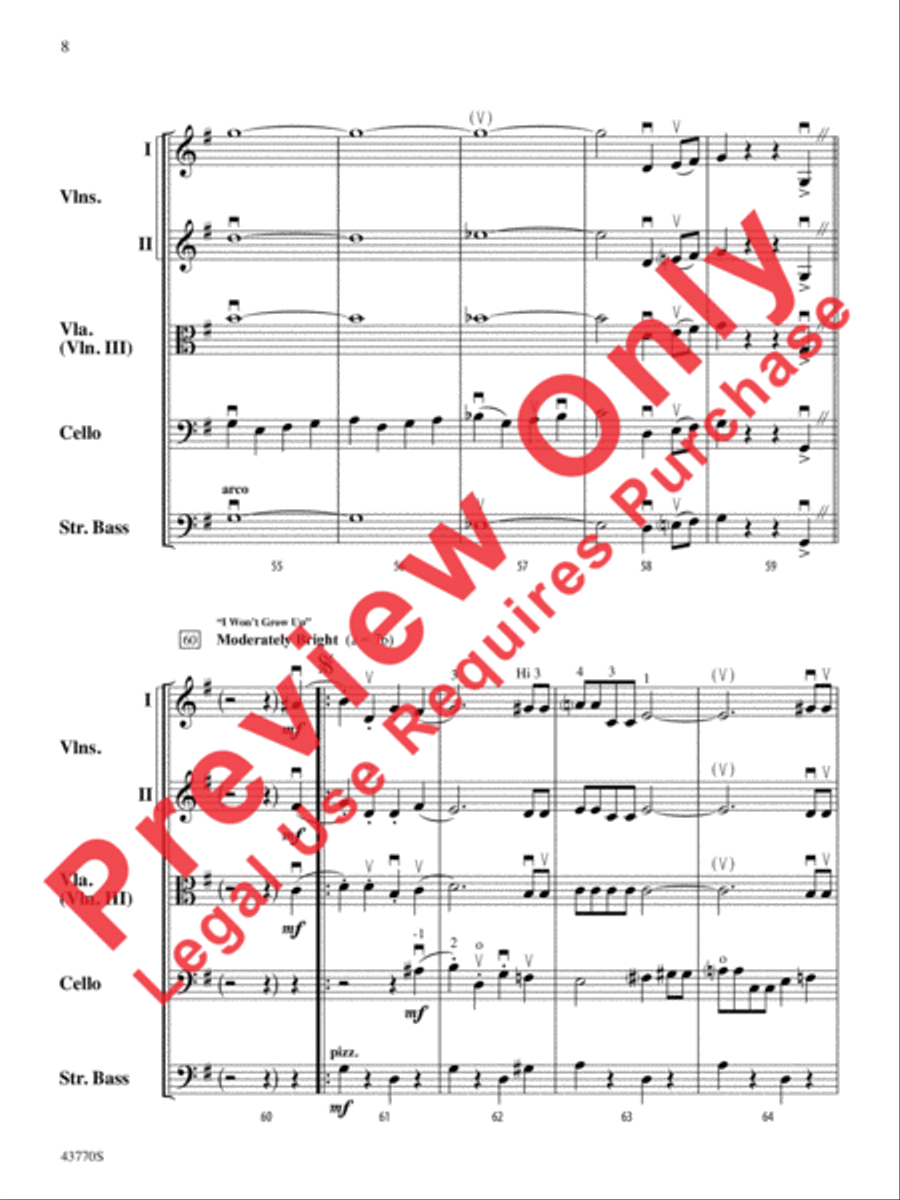 Peter Pan Live Peter Pan Live String Orchestra scores gallery preview page 9