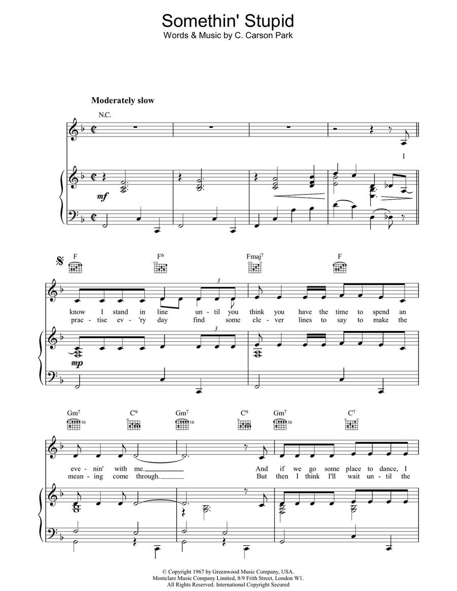 Somethin' Stupid Acoustic Guitar scores gallery preview page 1