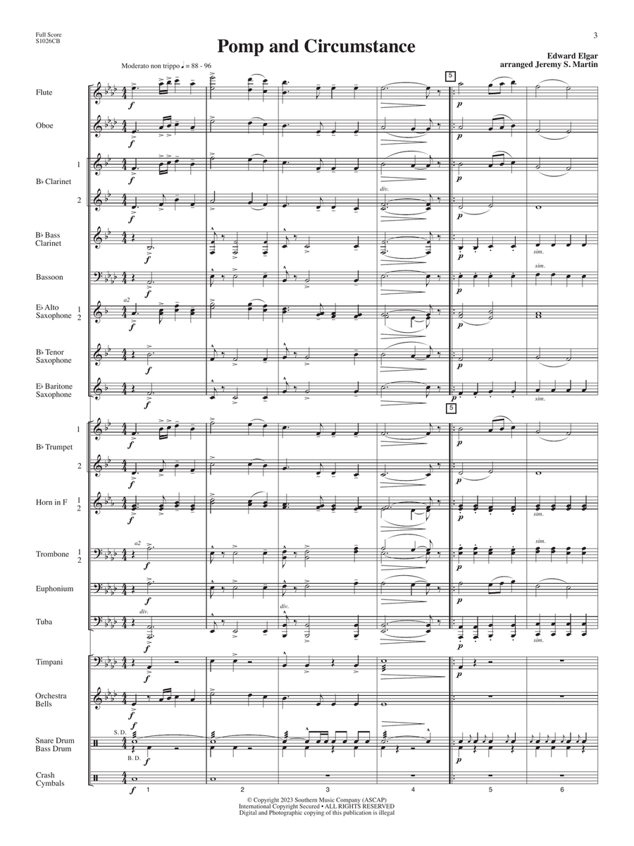 Pomp and Circumstance (Easy) (arr. Jeremy Martin) - Full Score Concert Band scores gallery preview page 3