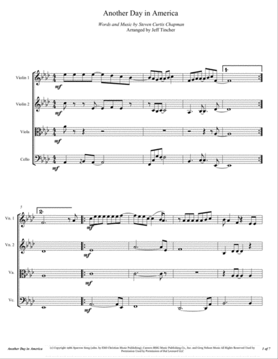 Another Day In America String Quartet scores gallery preview page 2