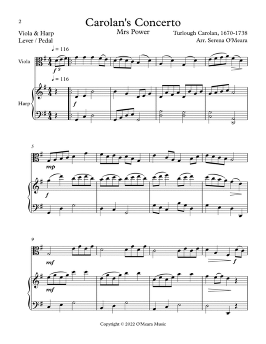 Carolan’s Concerto, Duet for Viola & Harp image number null