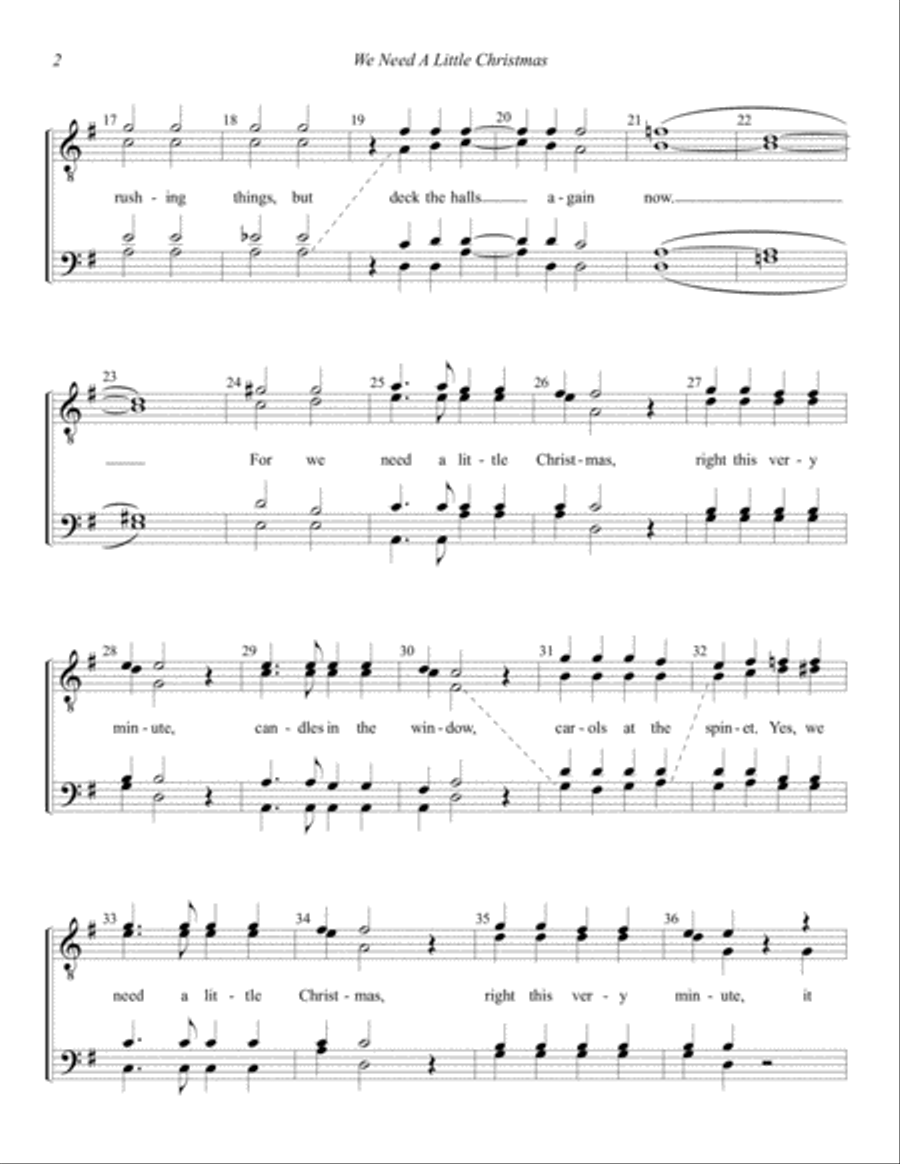 We Need A Little Christmas TTBB scores gallery preview page 2