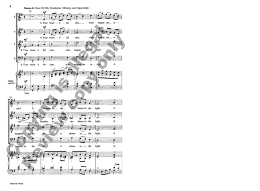 Oh, Worship the King (Choral Score) 4-Part scores gallery preview page 4