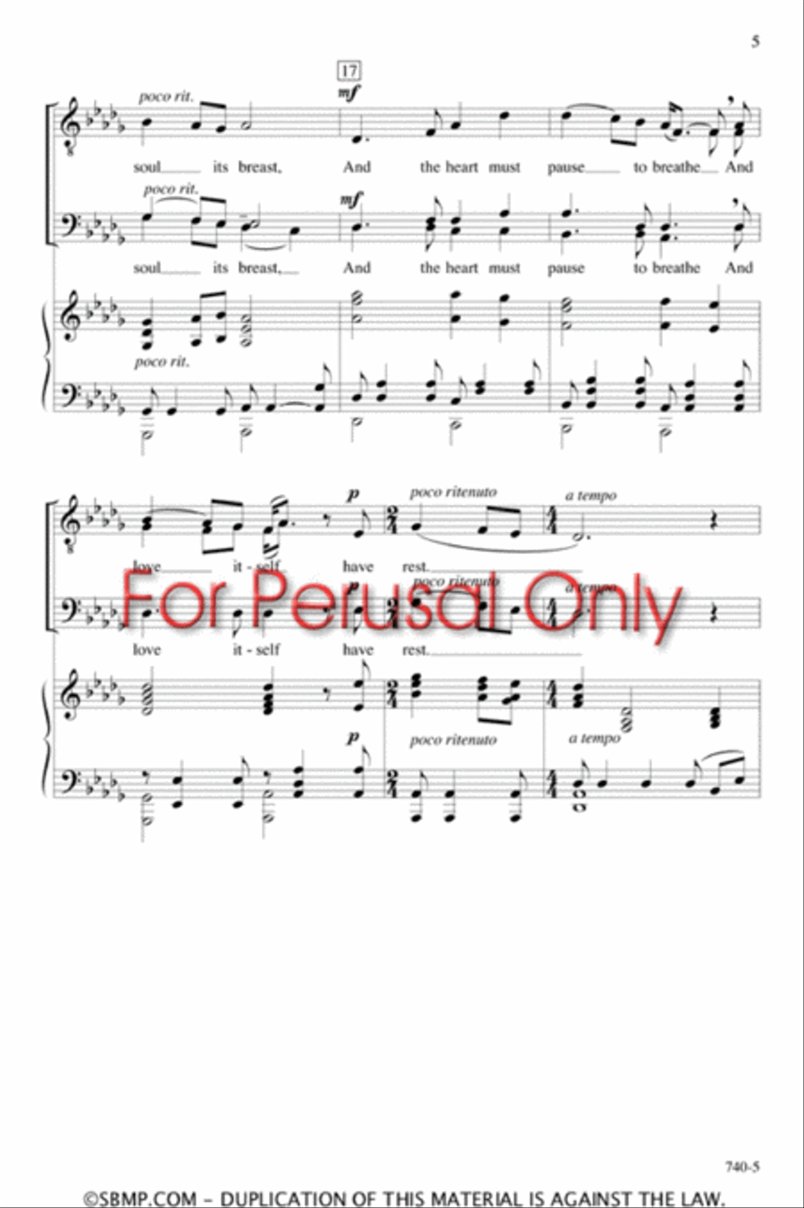 So We'll Go No More A-Roving - SATB Octavo 4-Part scores gallery preview page 4