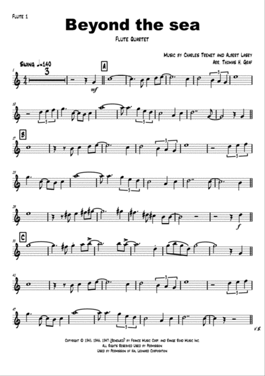Beyond The Sea Woodwind Quartet scores gallery preview page 4