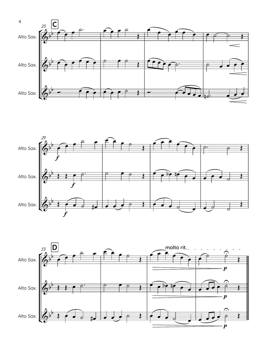 Under His Wings (alto saxophone trio) Woodwind Trio scores gallery preview page 4