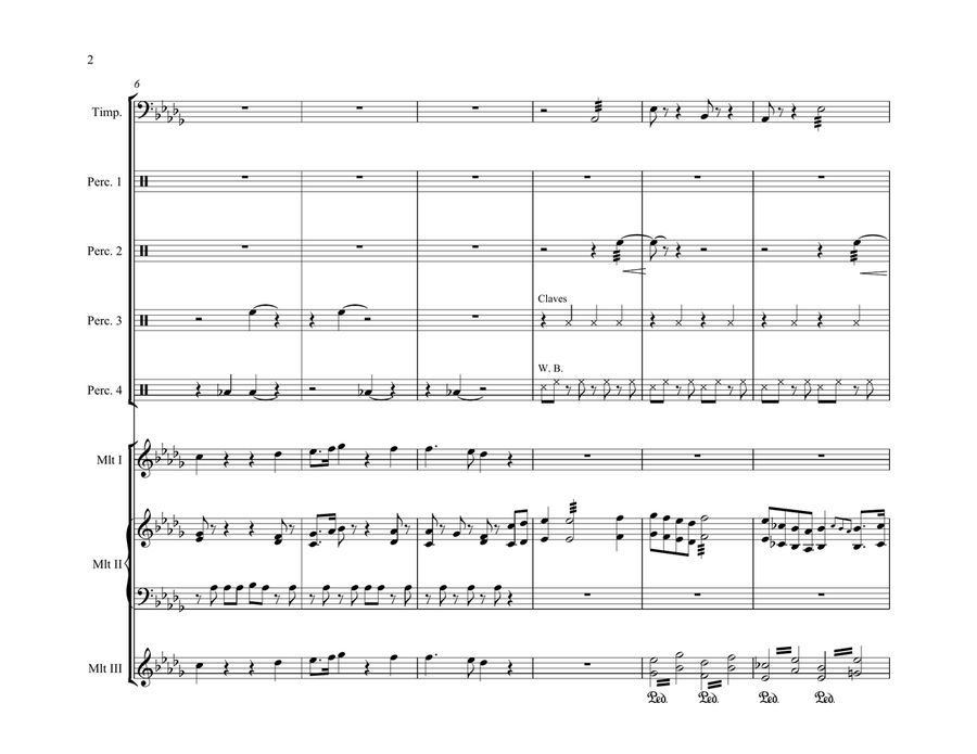 Chopin Prelude in Db Major for Percussion Ensemble Percussion Ensemble scores gallery preview page 2