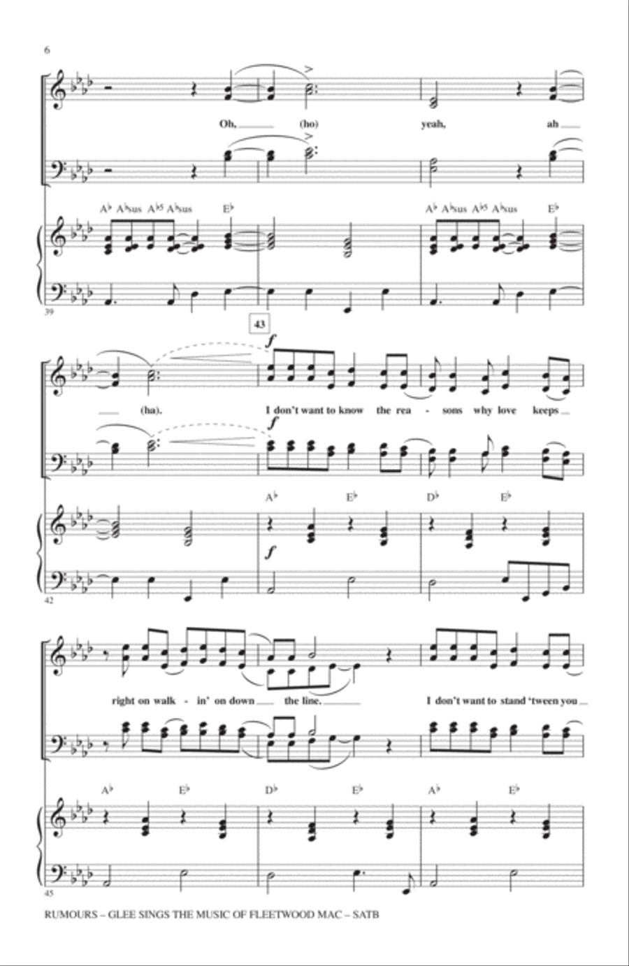 Rumours: Glee Sings The Music Of Fleetwood Mac 4-Part scores gallery preview page 5