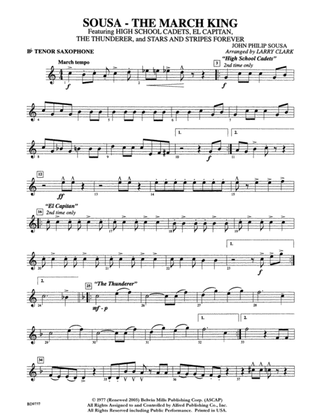 Sousa - The March King: B-flat Tenor Saxophone