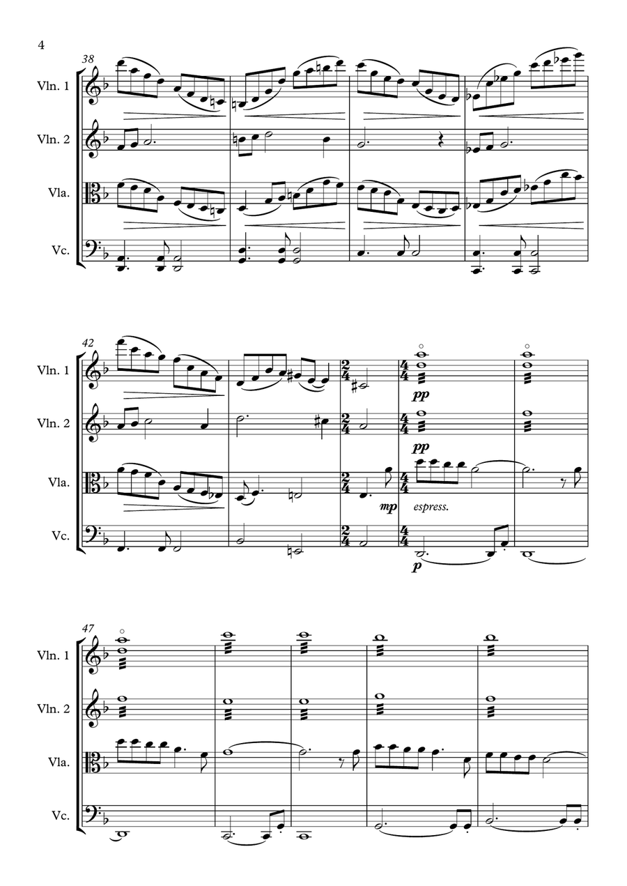 Walking In The Air String Quartet scores gallery preview page 4