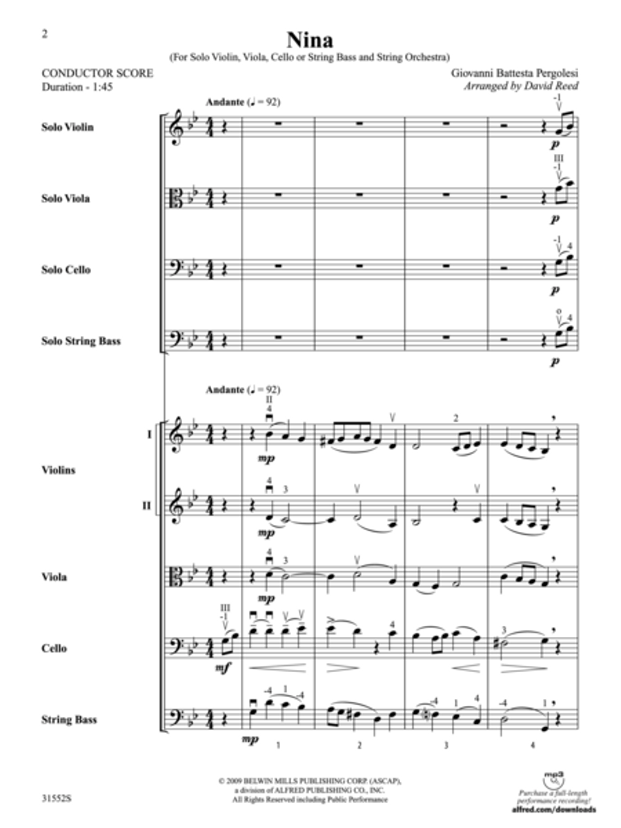 Nina (score only) String Orchestra scores gallery preview page 2