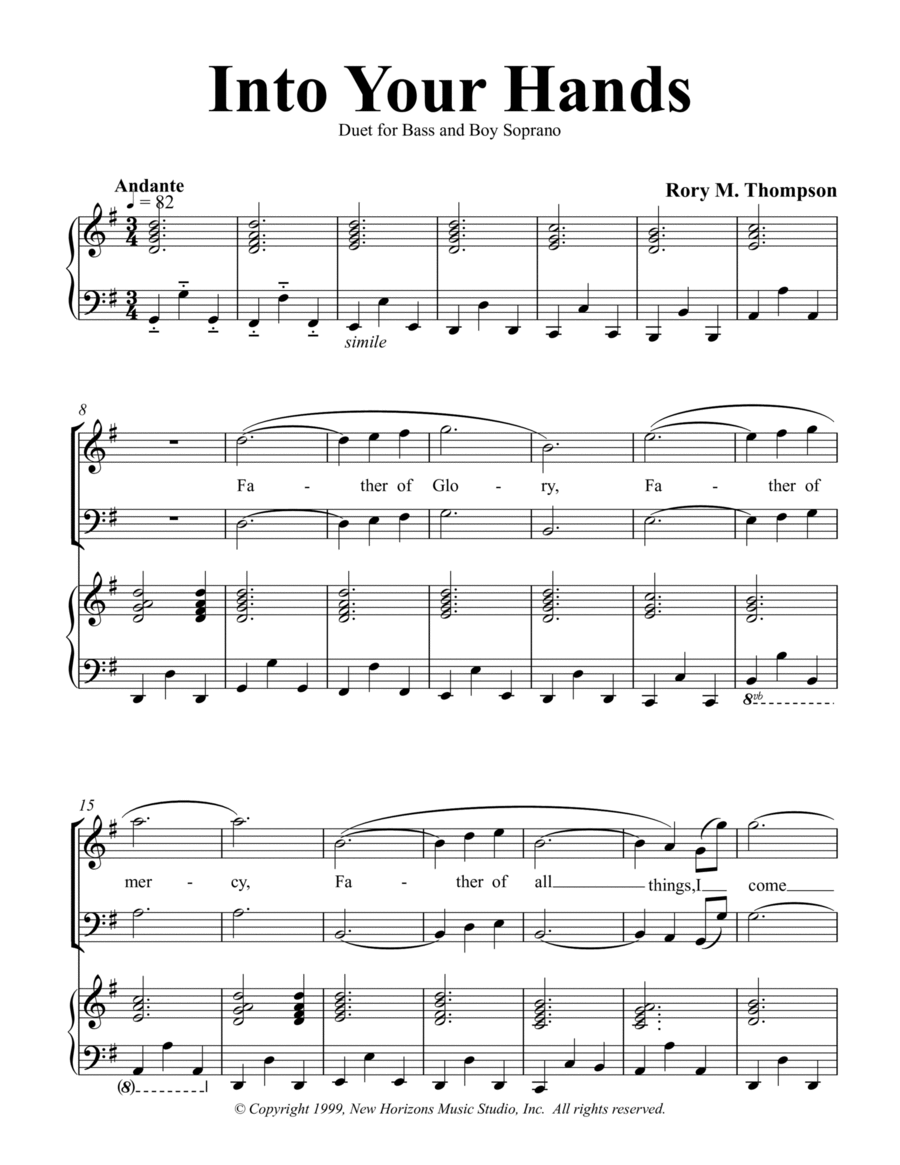 7. Into Your Hands Vocal Duet scores gallery preview page 1