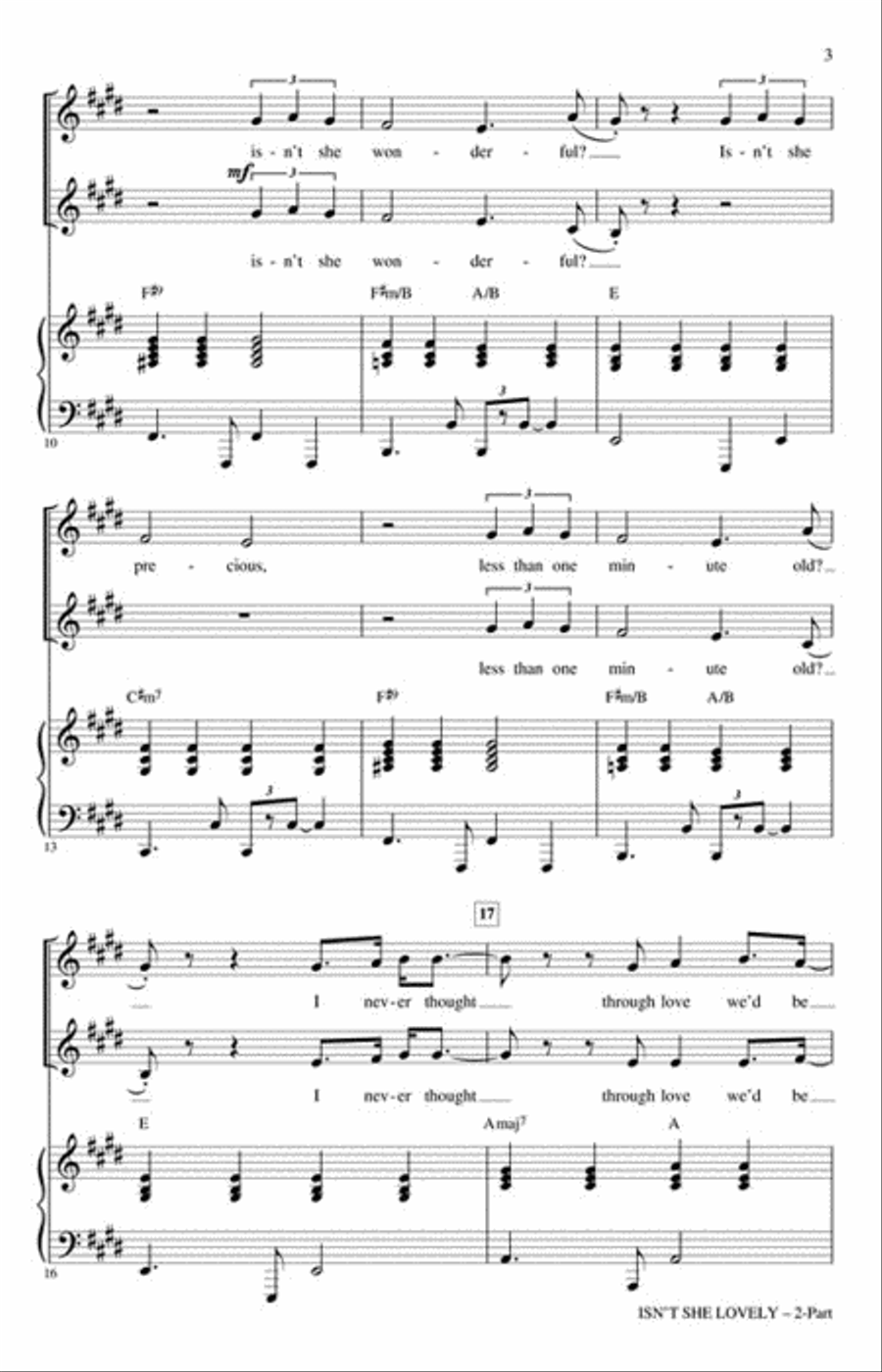 Isn't She Lovely 2-Part scores gallery preview page 3